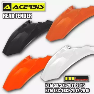 KTM SX SXF - EXC EXCF XC XCF-W 125 150 200 250 300 350 450 500 2011 2012 2013 2014 2015 2016 ACERBIS Rear Fender - Spakbor Belakang Motocross Original - Orange Fluo Hitam Putih