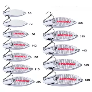 1.5g-32g Silver Metal Spinner Spoon Bait Fishing Lure 8cm Artificial Wire Hard Baits