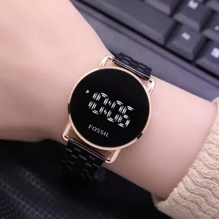 Jam Tangan Wanita Fashion LED Touch Screen B7756R Tali Rantai Free Box & Baterai