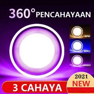 LAMPU DOWNLIGHT LED 3 WARNA TANAM  3W 5W 7W/ 3 CAHAYA downlight led biru ungu