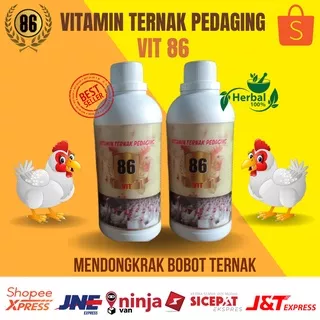 Penggemuk untuk ternak ayam pedaging / Vitamin ternak organik VIT 86 / VITAMIN TERNAK PEDAGING / Mempercepat Pertumbuhan Ayam Pedaging / Jamu untuk mendongkrak bobot ternak