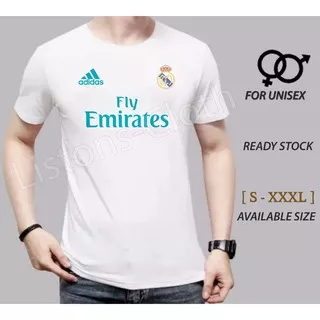 Kaos real madrid putih baju jersey bola tshirt fans liga spanyol champion