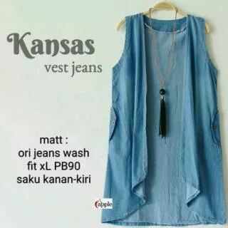 KANSAS VEST FREE SIZE - OUTER WANITA CANTIK BAGUS HITS - ROMPI MURAH - CARDIGAN - CARDY