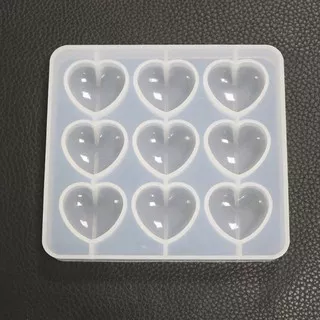 Epoxy Mold Manual DIY Crystal 9 Hole Heart Shape Mold Silicone High Mirror Pendant Handmade Making Molds