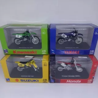 diecast miniatur motor trail yamaha kawasaki honda suzuki motorcross bahan besi balap