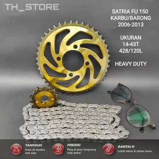 Gear Gir set Paket SATRIA FU KARBU SATRIA FU BARONG PNP FU TAHUN 2006 - 2013 AWAL GEARSET SATRIA FU KARBU GERSET SATRIA FU KARBU GIRSET SATRIA FU KARBU GIGI TARIK SATRIA FU KARBU RANTAI RODA SATRIA FU KARBU RANTAI SATRIA FU KARBU SSS TDR TK SINOB