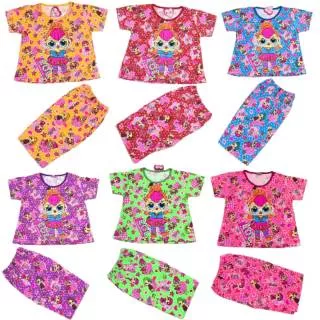 Grosir dan ecer baju anak LOL size M umur 6-7 tahun baju fashion anak piyama anak