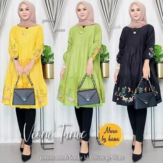 Atasan Wanita Muslimah Terbaru Vioni Tunik by Nura by Hana Hijab Fashion Solo