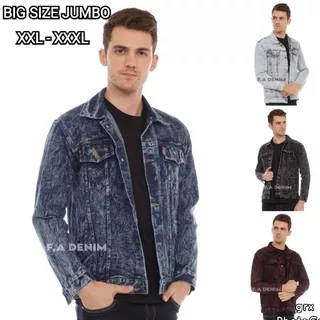 XXL - XXXL JAKET JEANS JUMBO PRIA // JAKET DENIM XXL XXXL // JAKET JEANS SANDWASH BIG SIZE