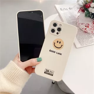 iPhone 12 Max Xs Max Side Pattern GOOD LUCK Smile Soft Mobile Phone Case Cover Accessories Gadgets iPhone 11 Pro Max SE2 2020 12 Pro Max XR 7/8 Plus Silicon Colorful Apple Case