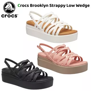 Crocs Brooklyn Strappy low wedge / Crocs Wanita / Sepatu Wanita /  Crocs Wedges / Sepatu Crocs Wedge
