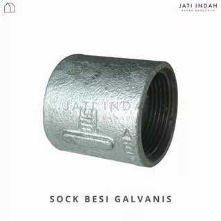 Sock 1-1/2 Pipa Besi Galvanis Drat Dalam|Socket Sok Sambungan Fitting