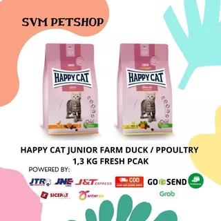 HAPPY CAT JUNIOR FARM DUCK / POULTRY GEFLUGEL 1,3 KG FRESH PACK Makanan Kucing Junior Kering Dry Cat Food