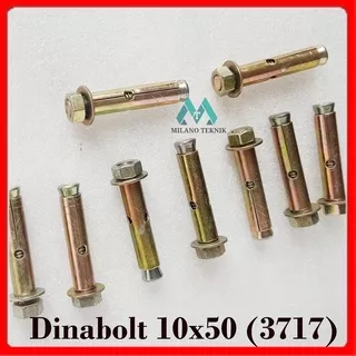 Dinabol 10x50 (isi 10pcs) Baut Beton Tanam Dinding Beton 10mm x 5cm ukuran 10mm