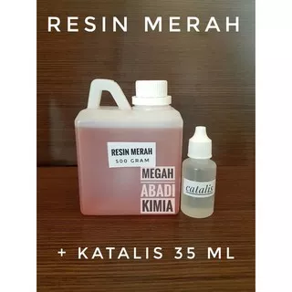 RESIN MERAH 500 Gram Plus KATALIS 35 ML