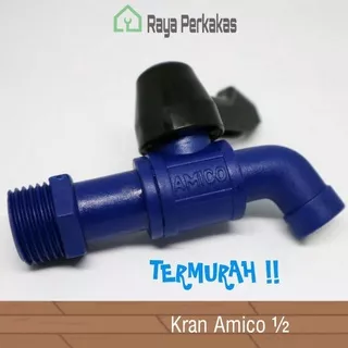 KRAN PVC AMICO 1/2 ,Keran Air PVC BOLA DAN AS KUNINGAN BODY KECIL AMICO ½ ORIGINAL