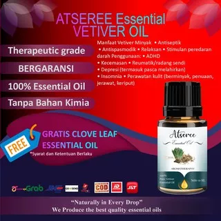 ATSEREE VETIVER ESSENTIAL OIL Minyak akar wangi essensial aromaterapi 100% Murni diffuser obat ADHD