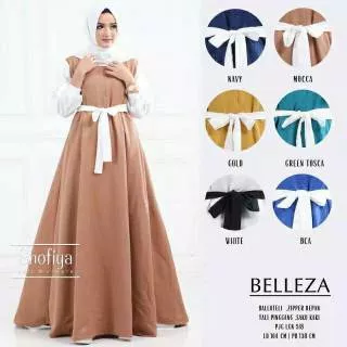 Belleza Dress L Mocca Gamis Busui Busana Muslim Lebaran Pengajian Casual Murah Lebay Promo Best Seller COD Diskon Sale Flash Terbaru