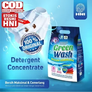 GREEN WASH HPAI Detergen Bubuk Penghilang Noda Deterjen Sabun Cuci Baju Detergent Pembersih Pakaian