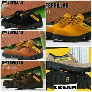 Asli original   sepatu low safety boots caterpillar suede sol hitam keren kuat standar internasional