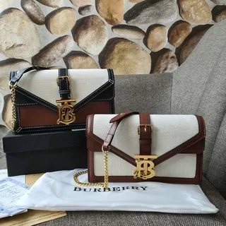 Clutch Burberry TB Envelope Canvas Leather Mini AP8507