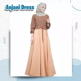 Dress Gamis Wanita Syari Busana Muslim Terbaru Modern Maxi - ANJANI