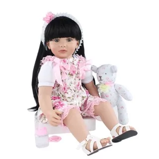 Termurah Reborn Dolls 60cm Real Size Realistic Reborn Doll Soft Cloth Body Princess Toddler Doll