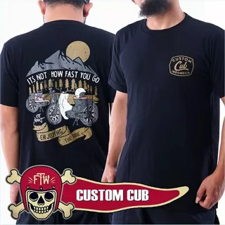 Kaos Motor CUSTOM CUB , Kaos Pitung , Baju Motor , Kaos C70 , Kaos Bikers Motor , Kaos Motor Klasik