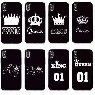 Soft Case Bahan Silikon Motif King Queen Untuk Iphone X 6 6s 6plus 6s Plus 7 7plus 8 8plus 5 5s Se