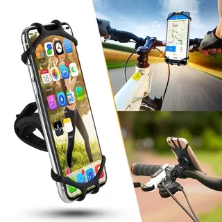 Universal Bicycle Phone Holder For iPhone Samsung Riding Hand Free Bracket Case Elastic Soft Silicon Motorcycle Holder Mount Stands On MTB Bike