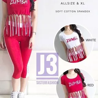 ? Atasan senam rumbai Zumba crop.tee independence baju senam rawis merah putih wanita  Premium ???.