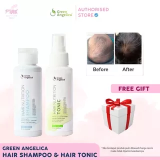 Paket Combo 2 Penumbuh Rambut Botak Pencegah Rambut Rontok Shampoo & Tonic Green Angelica