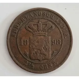 Koin kuno Nederlandsch Indie Benggol 2,5 Cent 1898