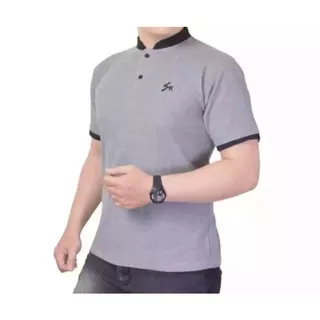 KAOS POLO KERAH SHANGHAI PRIA KAOS POLO SHIRT WARNA ABU MUDA POLO SHANGHAI POLO DISTRO MURAH