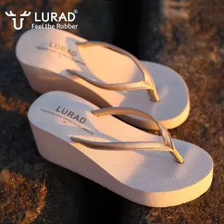 Sandal Tinggi Wanita Hitam Putih Trendy Kekinian Sandal Wanita Original Brand Lurad