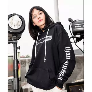 [BAYAR DI TEMPAT COD]JAKET HOODIE THANKSINSOMNIA SAMEK HITAM PRIA WANITA