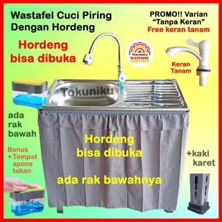 Wastafel Cuci Piring Hordeng Bak Cuci Piring Stainless Sink Portable Hordeng Wastafel Tokuniku