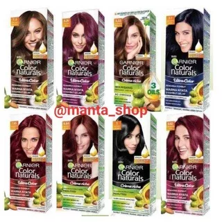 GARNIER COLOUR NATURALS/PEWARNA RAMBUT ALAMI KEMASAN BARU 55 ML + 50 GRAM  100 % ORIGINAL