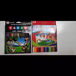 Pensil Warna Kayu 24 Warna Panjang Squeezy/ VANCO Murah Berkualitas Seperti JOYKO