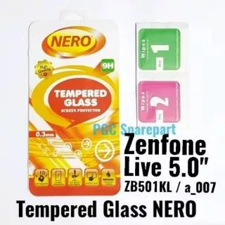NERO Tempered Glass 0.3mm Kaca Anti Gores Asus Zenfone Live 5.0 ZB501KL a007 a_007 Temper Bening TG