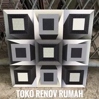 keramik 40x40 hitam putih 3D/ keramik hitam motif/ keramik putih motif/ keramik garasi/ keramik teras/ keramik ruangan