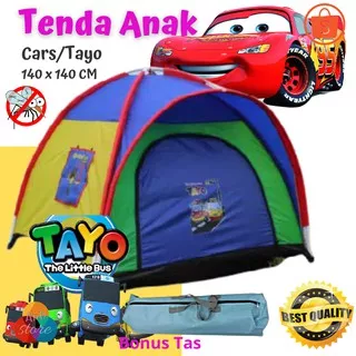 Tenda Anak Ukuran 140 x 140 cm Karakter Cars Tayo | Grosir Tenda Anak | Tenda Anak Camping COD