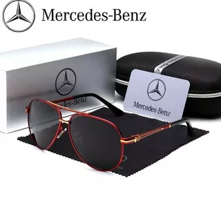 Kacamata Sporty Pria Mercedes 749 Lensa Polarized / Kacamata Aviator Hitam / Kacamata Pilot