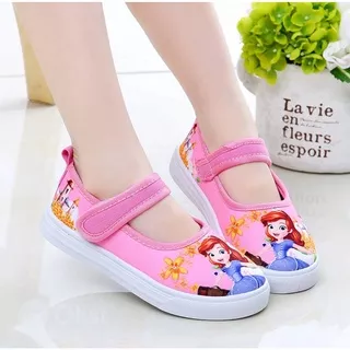 Sepatu Anak Perempuan Lucu Usia 1-5 Tahun Motif Princess Sofia With Strap