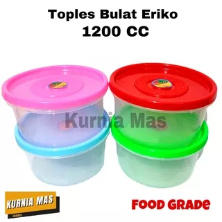 Toples Plastik Bulat ERIKO 1200 CC Toples Plastik Besar Toples Lebaran Toples Kue Kering