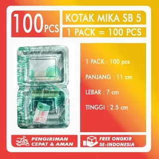 Kotak Makanan Mika SB 5 ukuran 5 SB3A / Kotak Kue Mika / Kotak Mika SB 5 / Mika SB5 / Box Mika / Kotak KUE PLASTIK / Kotak makanan Plastik Mie Nasi