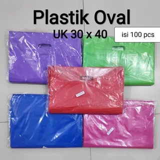 Plastik Oval Polos Uk 30x40 (100 pcs) / 25x35 (100 pcs) / 20x30 (100 pcs), kantong Plastik baju - Kantong Baju / Plastik Packing