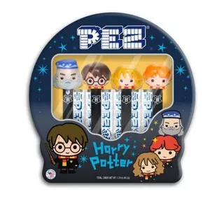 PEZ Candy Harry Potter Gift Tin (Albus Dumbledore, Harry Potter, Hermione Granger, Ron Weasley)