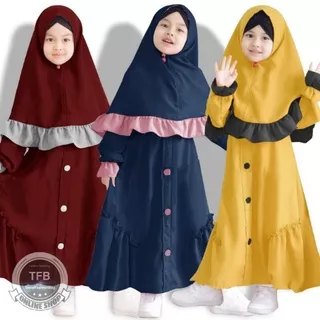 Gamis Anak 4-6 Tahun - Baju Anak Perempuan - Baju Muslim Anak Perempuan - Gamis Anak Bergo - Brisa