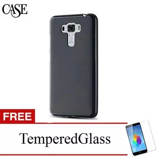 Case for Asus Zenfone 3 5.5 inch - ZE552KL - Slim Soft Case - Hitam Solid - Gratis Tempered Glass